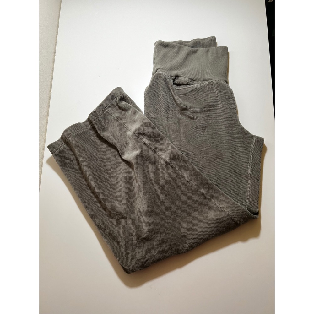 FP Movement Free People Womans Ribbed Wide Leg Pants L Gray Loungewear Pants